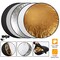 5 In 1 Photography Round Light Reflector Collapsible Multi Disc Light Diffuser With Storage Bag Translucent Silver Gold